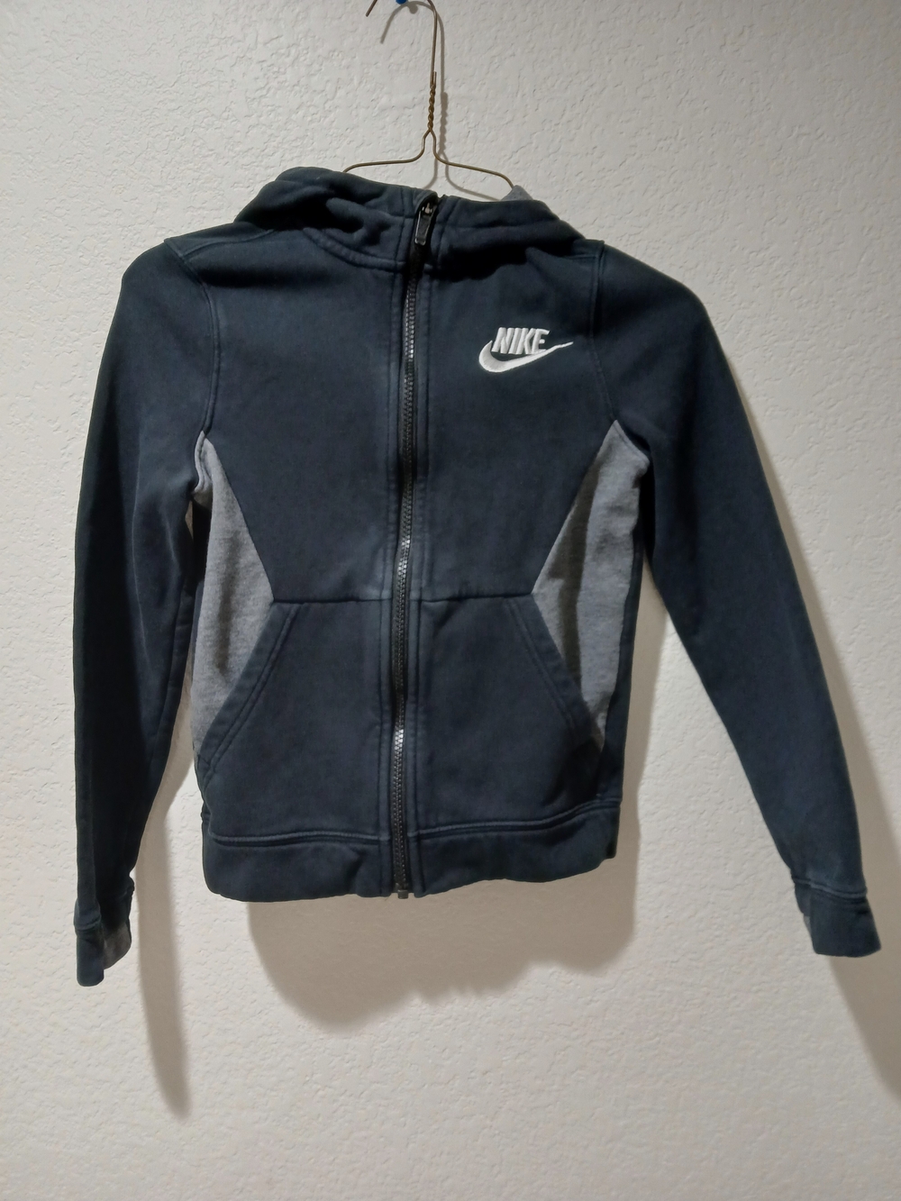 Nike Youth Black & Gray Zip-Up Hoodie
